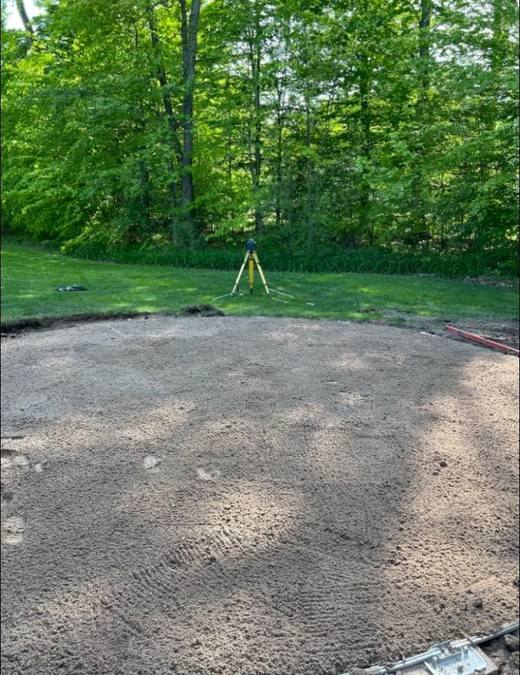 A pool base being prepared for installation