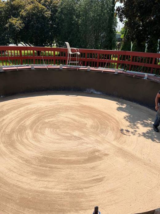 A pool base ready for the wall to go up